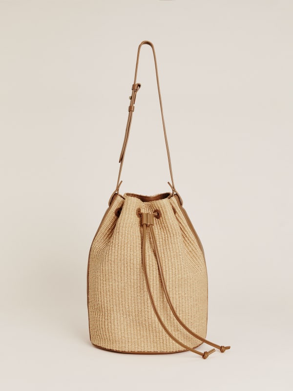 Medium Ornellia Bucket Bag - Natural